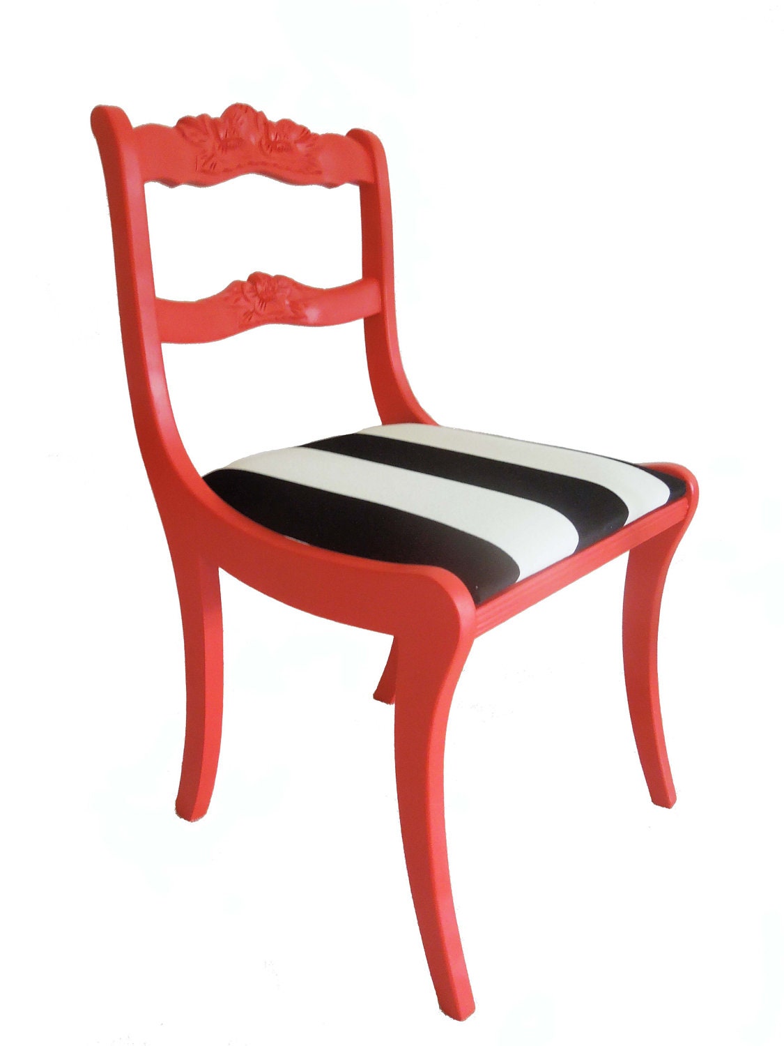 Refurbished Vintage Lipstick Red Wooden Chair