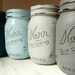 The Ocean - Spring and Summer WEDDING and Home Decor - Painted and Distressed Shabby Chic Mason Jars - Decorations