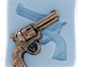 Mold western gun- silicone mold - Wild west pistol mold - Soap, wax, polymer clay, pmc, plaster, paper, clays mold