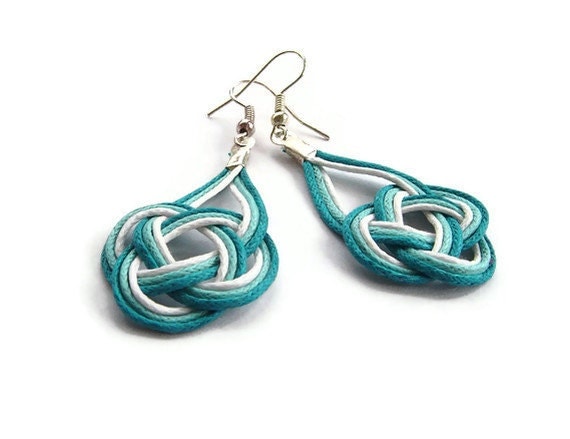 Knot earrings, Cord Knot Earrings, Dangle Knot Earrings, Macrame, Statement Earrings, Celtic Knot, Sailor Knot, Gift for Her, Gift ideas