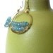 Gold Aquamarine Hoops Hammered Wire Wrapped Jewelry