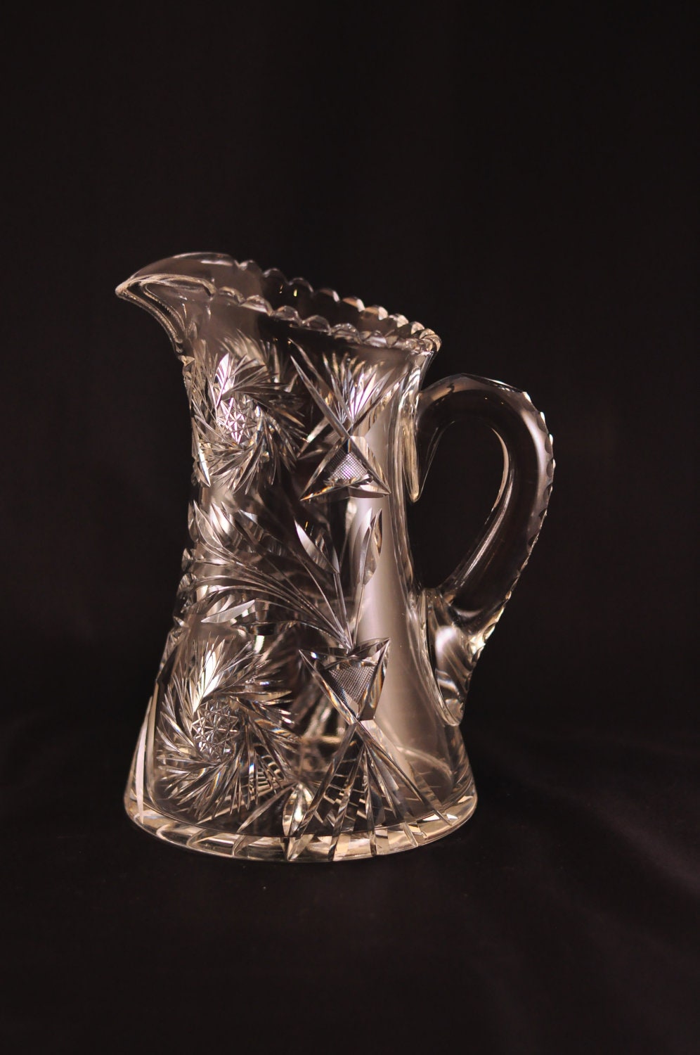 American Cut Glass Water Pitcher
