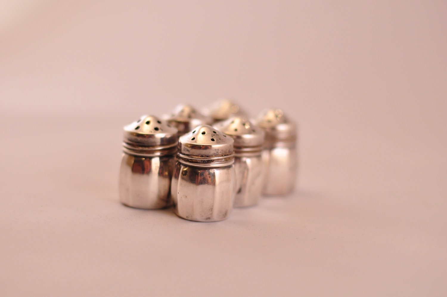 Set of 6 VL Individual Sterling Silver Salts