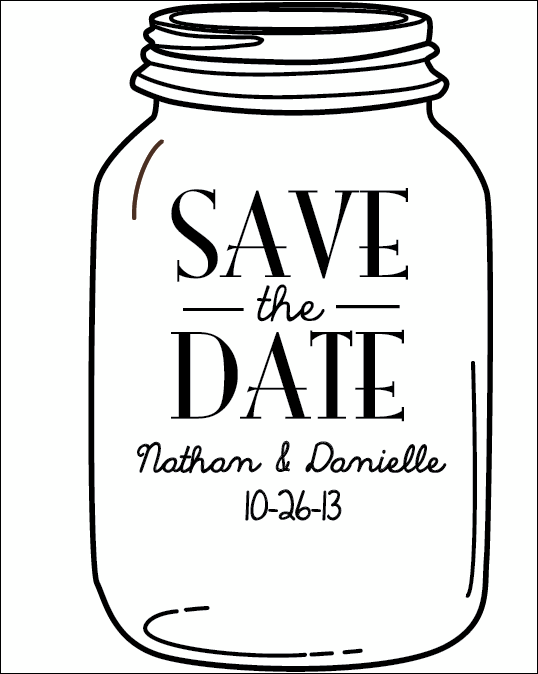 Mason Jar - Personalized Wooden Stamp - Save the Date - Address Stamp