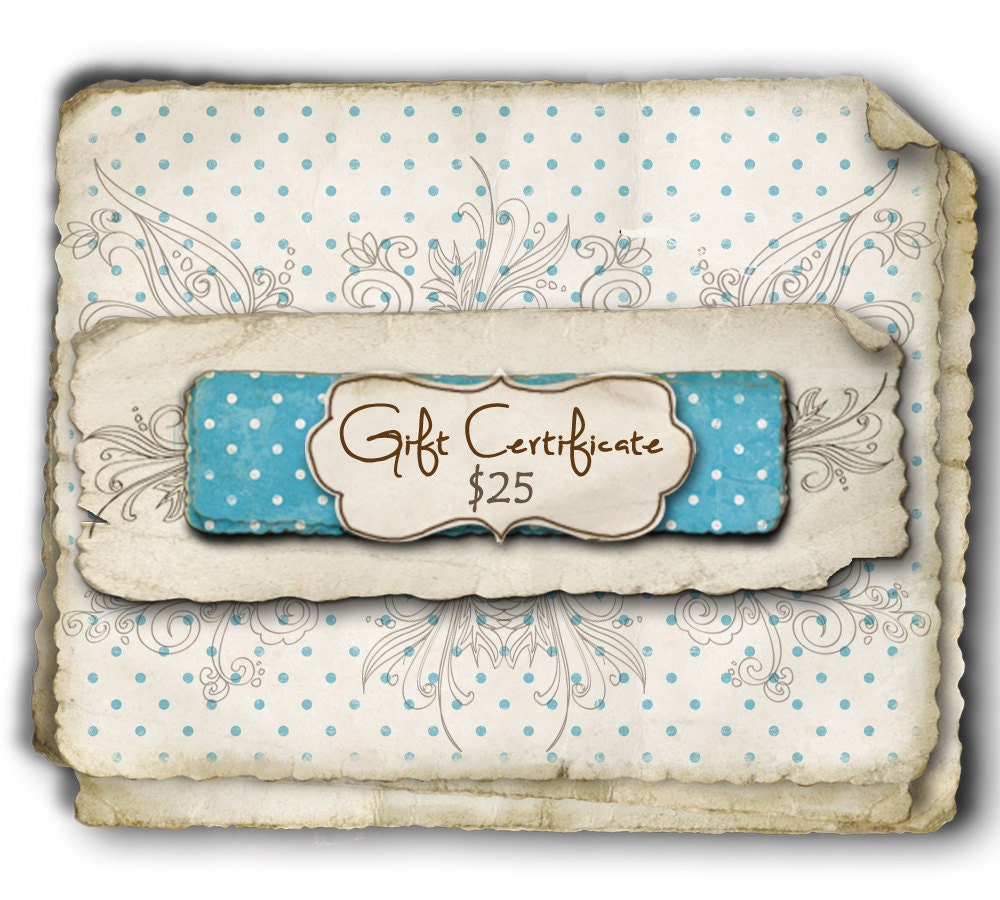 25 Dollar Gift Certificate to Authored Adornments (AuthoredAdornments) on Etsy