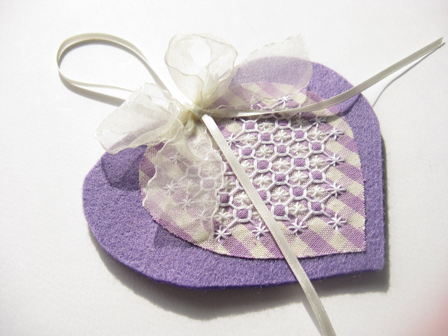 Door Hanger, Lilac Felt Heart
