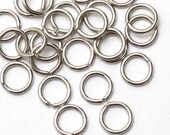 100 pcs -6mm  Jump Rings STAINLESS STEEL Plated Round  Rings Connector Rings