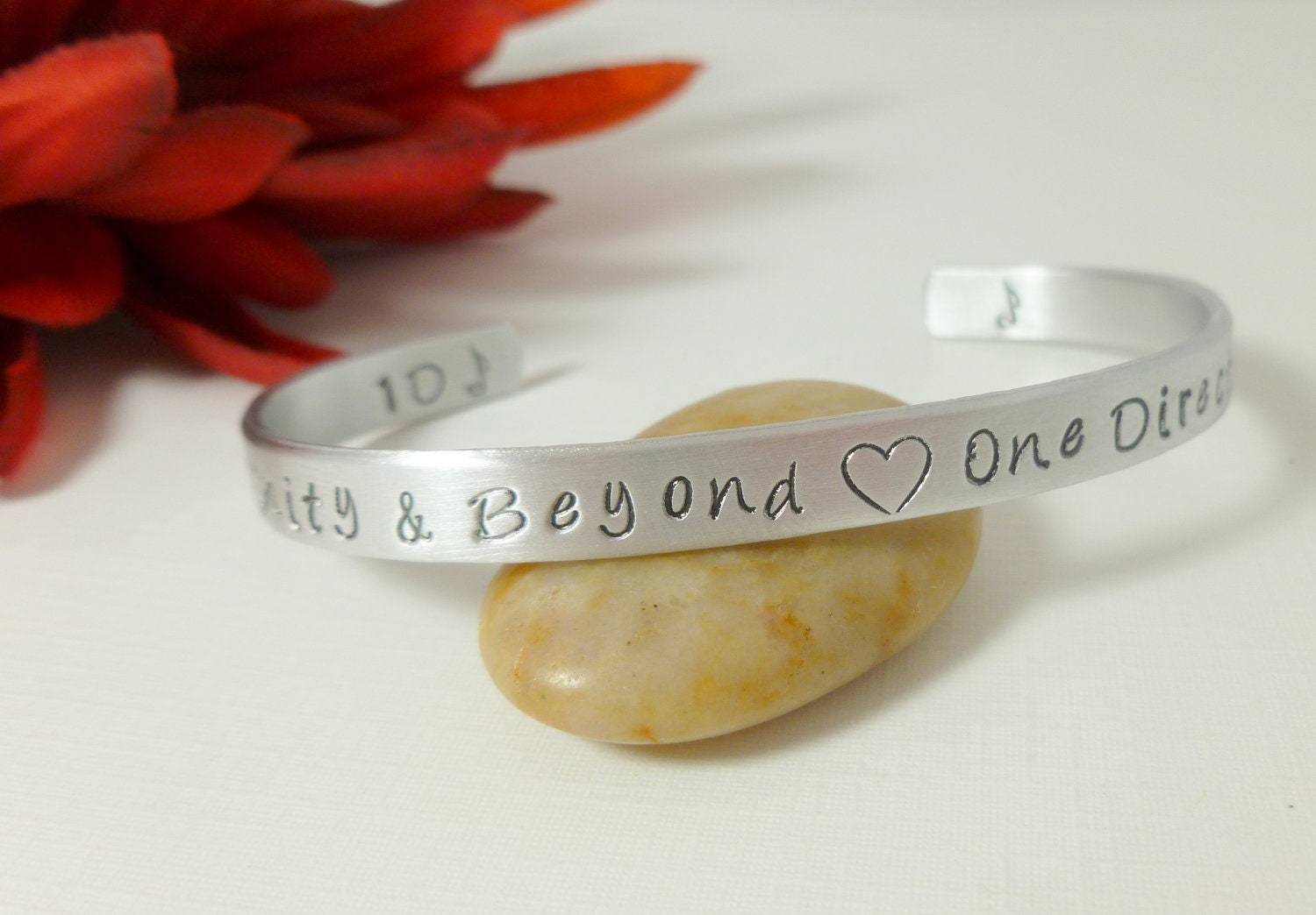 One Direction, Hand Stamped cuff bracelet, One Direction band, Infinity and beyond