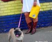 SALE Medium Yellow Clutch -  Gray Flower - Handmade - Gray Lining