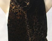 Fashion velvet leopard scarf, silk double layer scarf, coffee, black scarf, shawl