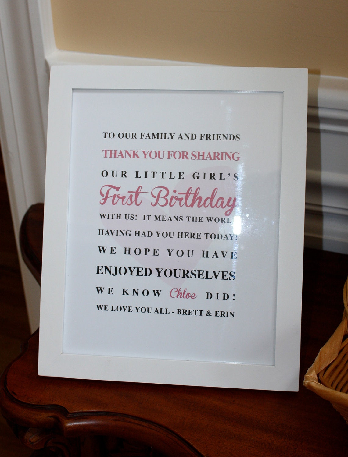 Thank You Sign for Birthday Parties