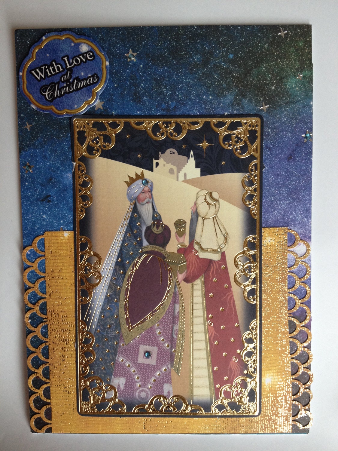 Nativity chrismtas card, Three wise men, Mary and Joseph, Jesus, Christian card, Bethleham
