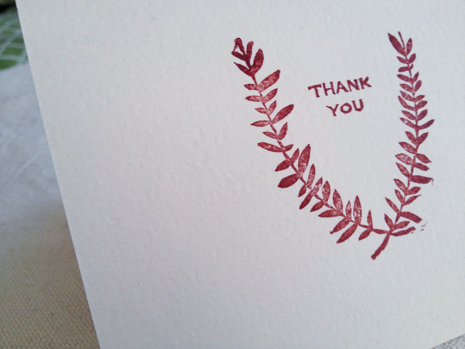 Thank You Stamp and Notecards// "Olive" Laurel