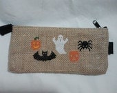 Halloween Cross Stitch Pencil Bag