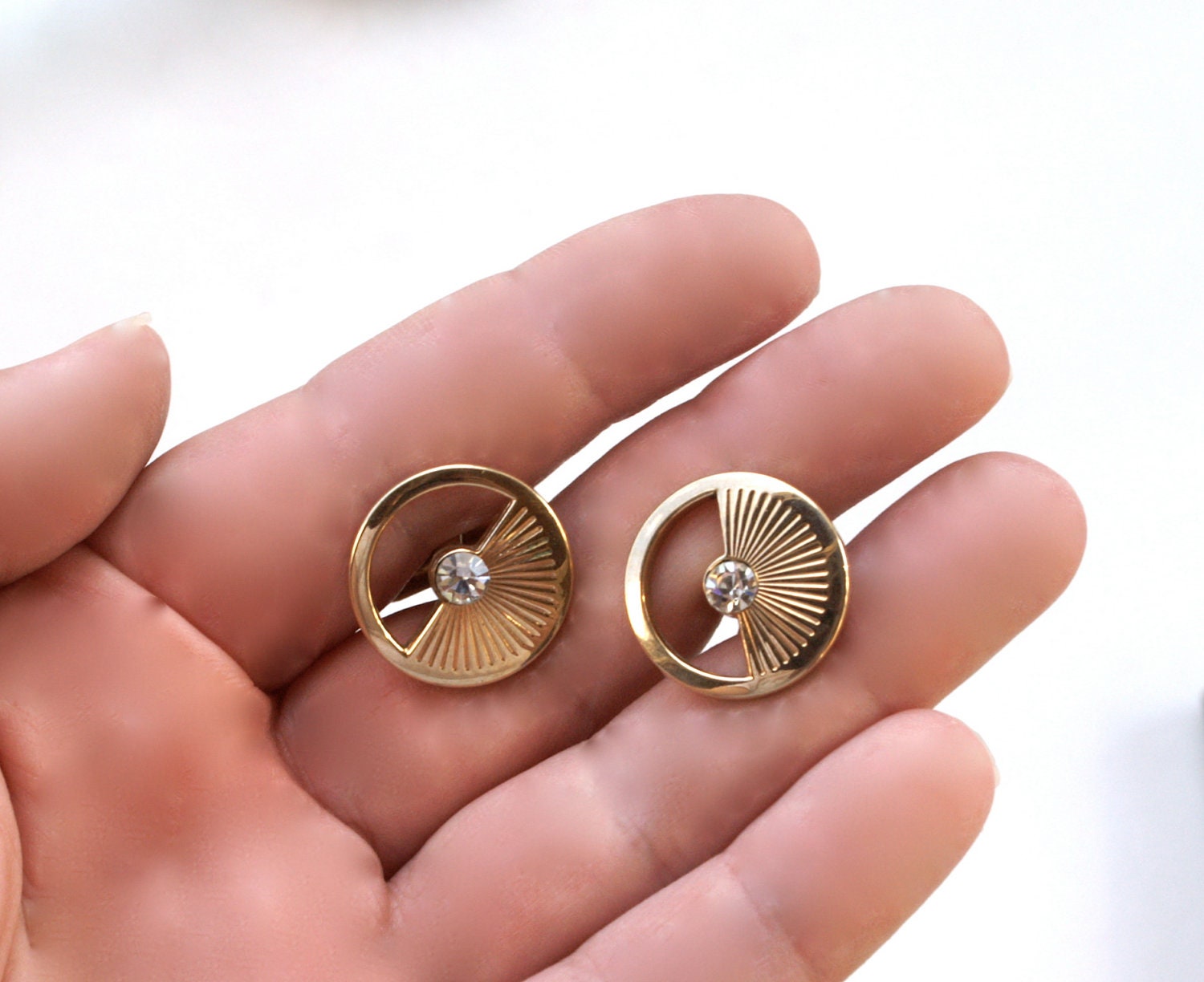 Vintage Rhinestone Cufflinks by Swank