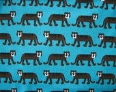 Turquoise tiger - organic cotton interlock - 1 meter (about 1,1 yards)