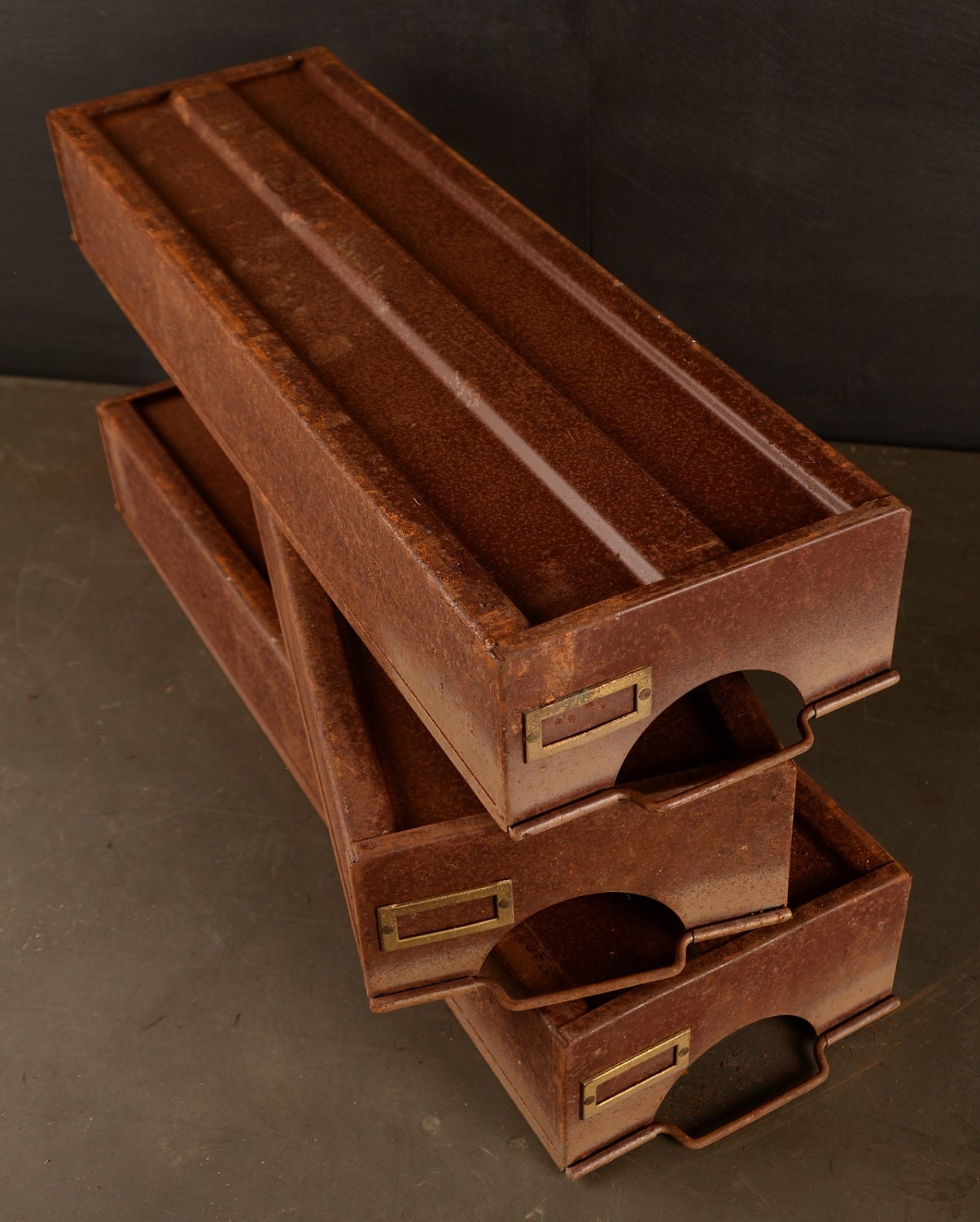 Vintage steel factory card file drawers - More than 50 available - phillysalvage
