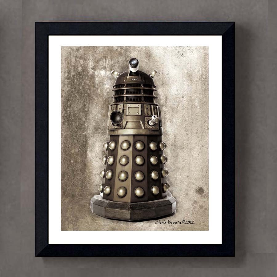 Fine Art Print - Doctor Who Fans -  "Dalek print" - "Exterminate, Exterminate" - Giclee print, Portrait of  Dalek, Gift for Geeks