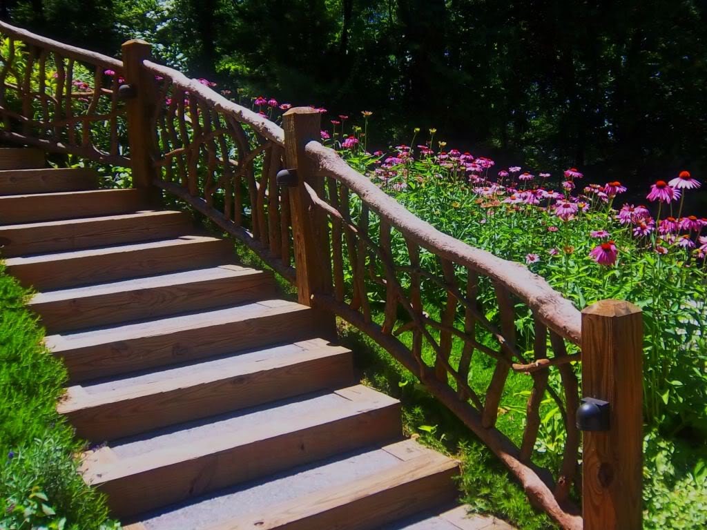 Rustic Outdoor Railing Rails Garden Porch Decor Log Cabin Furniture by Jason Wade