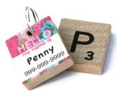 HELLO My Name Is - Flower Sorbet Scrabble Dog ID Tag, Pet Tag