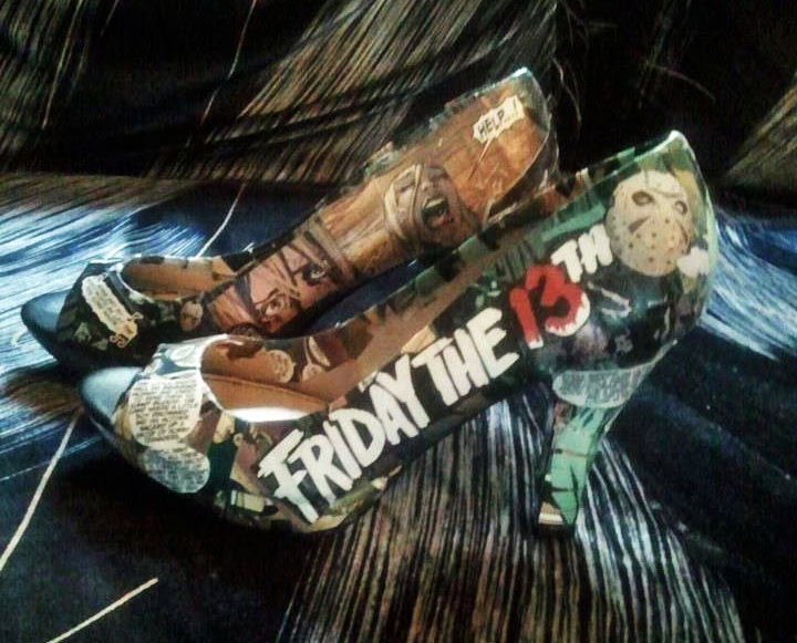 Horror Movie Comic Book Heels - Jason Voorhees Friday the 13th - Geekery Clothing Women
