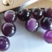 20  Violet Cat Eye Glass Beads 6mm