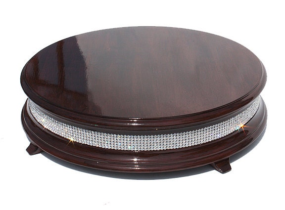 18 inch Square Mahogany Finish Wedding Cake Stand