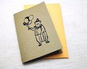 Mini Gift Cards Set Circus Theme - Set of 6 Kraft Small Cards for Gift Tags, Enclosures Kids Birthday Party Favors