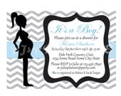 Blue Chevron Baby Boy Shower Invitation- Custom Digital File Il_170x135