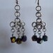Fan Pattern Stainless Steel Chainmail Chandelier Earrings