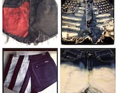 Custom High Waisted Denim Shorts MADE TO ORDER All sizes Available