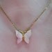 Vintage Necklace Mother Of Pearl Butterfly Gold Tone Details and Chain