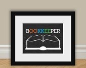 Grammar Print with Bookkeeper Unique Word - English Print Geekery Gift - Teacher Gift / Gifts for Teachers Gray Book Lover