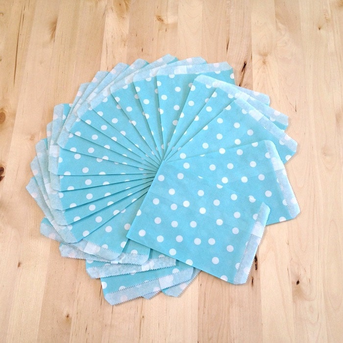 BLUE Polka Dot Treat Bags - Party Favor - Baking Craft Party Supplies Il_170x135