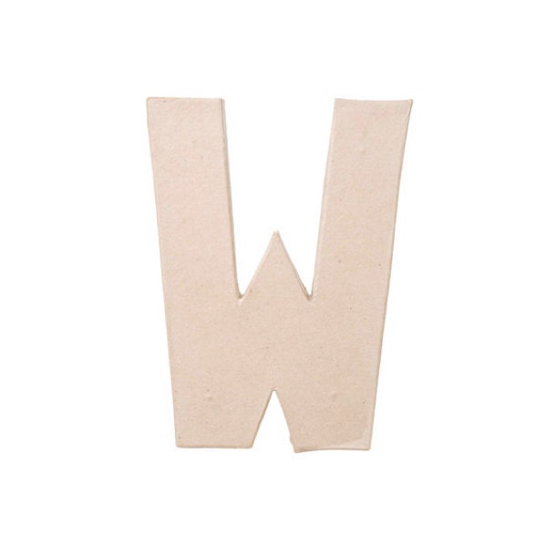 8 Inch Paper Mache Letter W - Craft and Party Supplies Il_570xn