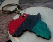 Mother Africa Wood Keychain