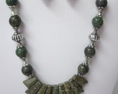 Chunky Russian Jasper Necklace and Earring Set OOAK