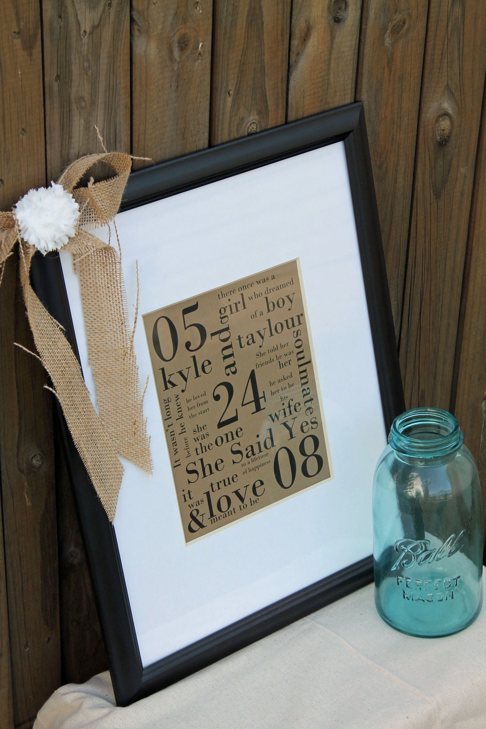 Wedding Date Rustic Subway Art
