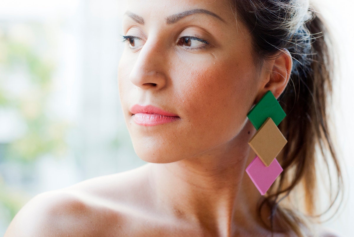 Geometric earrings.Minimal design.