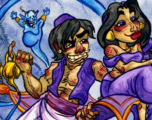 Aladdin, Watercolor