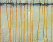 Large Painting - Shimmer Lake - 30 x 36 Inches - Florida Abstract Painting - Tuquoise Blue Tangerine Orange