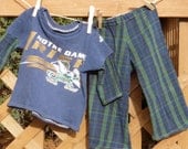 University of Notre Dame Fighting Irish Children's Upcycled Pajama Set - 6-12M