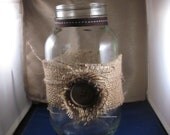Mason Jars, Shabby Chic, Tealight, Burlap and  Ribbon, Luminary Candle  holder Wedding Center Piece