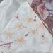 Silk Scarf shawl Hand Painted Cherry blossom sakura nest blue eggs dyed on ponge 5 100% silk white with decorative peach flowers 90x90 batik