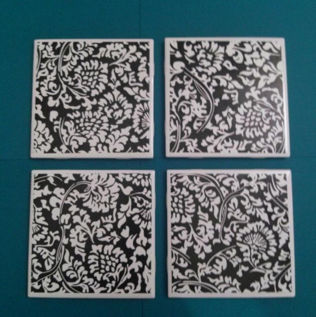 Black and White - Set of 4 Coasters - Ceramic