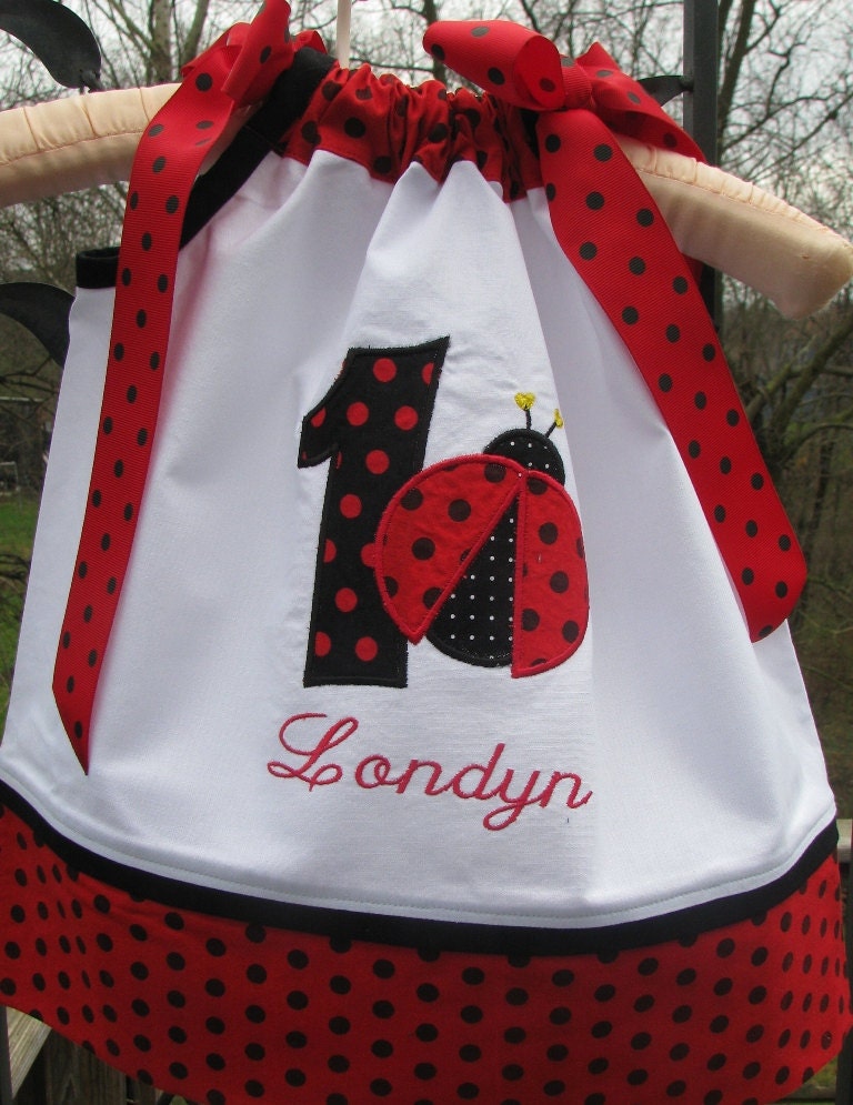 red polka dot ladybug pillowcase dress