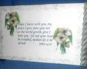 Gladiolus John 14:27-Recycled & antiqued Wood, original Christian print-Wall Hanging-Wall Decor for home decor and houseware