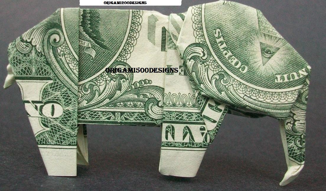 dollar origami elephant