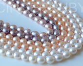 9 mm,Rice,Genuine Freshwater Pearls,Full Strand,Luxe AA,High Quality,White/Peachy/Mauve Pink/Purple, June Birthstone/Jewelry Design