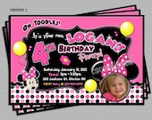 Minnie Mouse Birthday Party Invitations -Includes FREE Thank You card -DIY Digital File -You Print